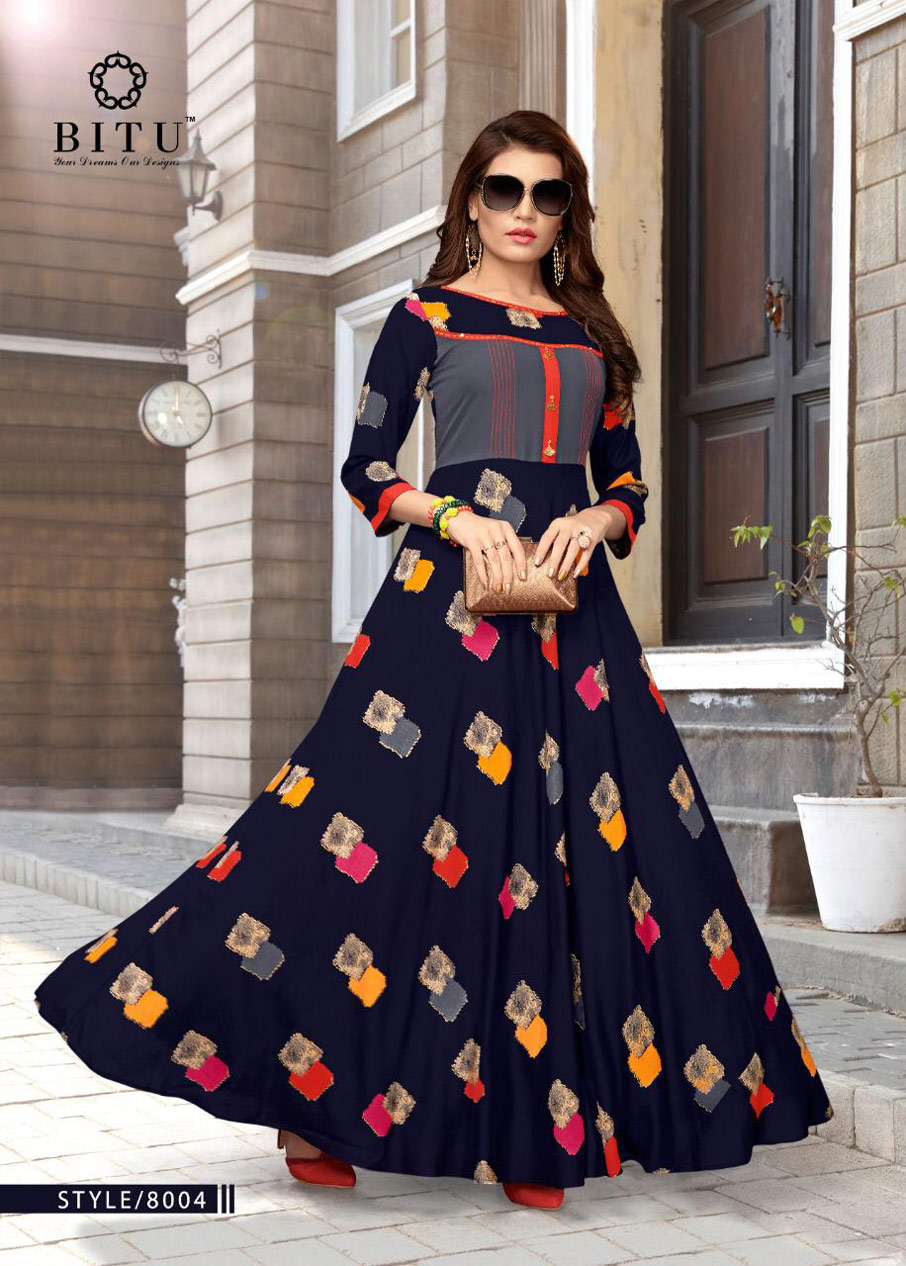 Muskaan Vol-3 Bitu Designer Discharge Print with Foil Kurta Muskaan Vol-3 Bitu Designer Discharge Print with Foil Kurta